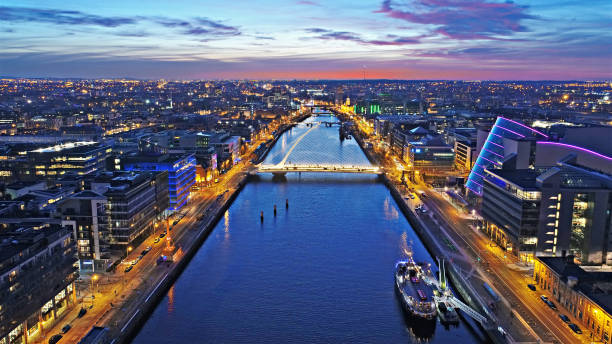 Dublin city by night